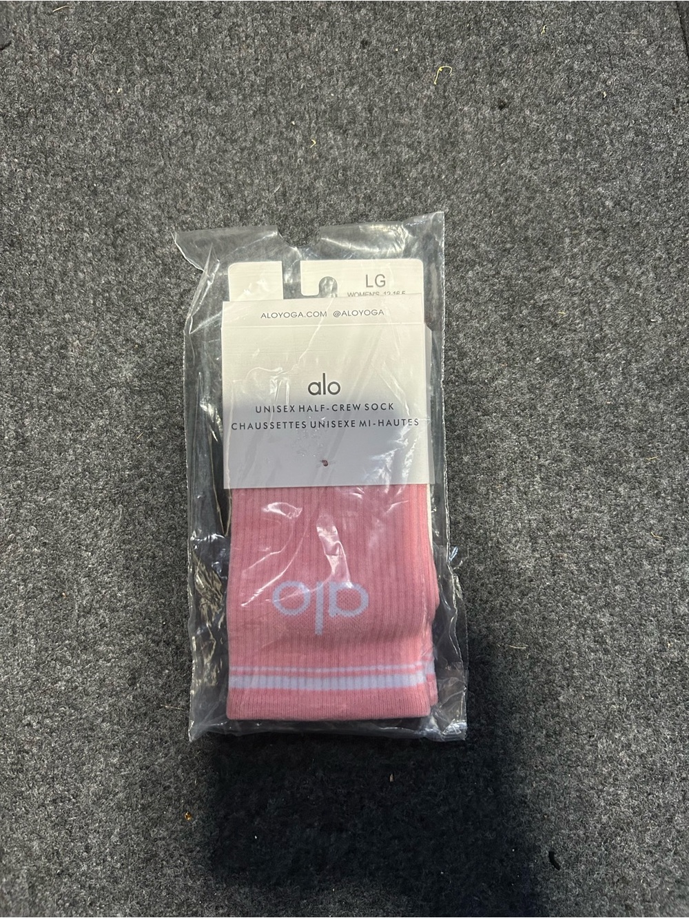 ALO Yoga Pink Half-Crew Athletic Socks - Unisex
